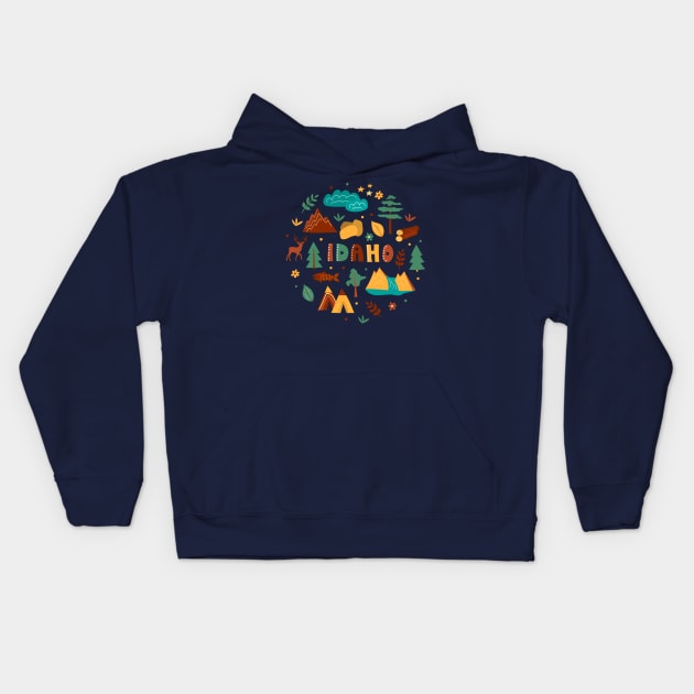 Idaho print Kids Hoodie by AzimoVs